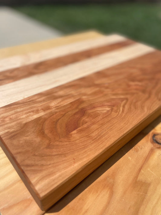 cherry and maple cutting board