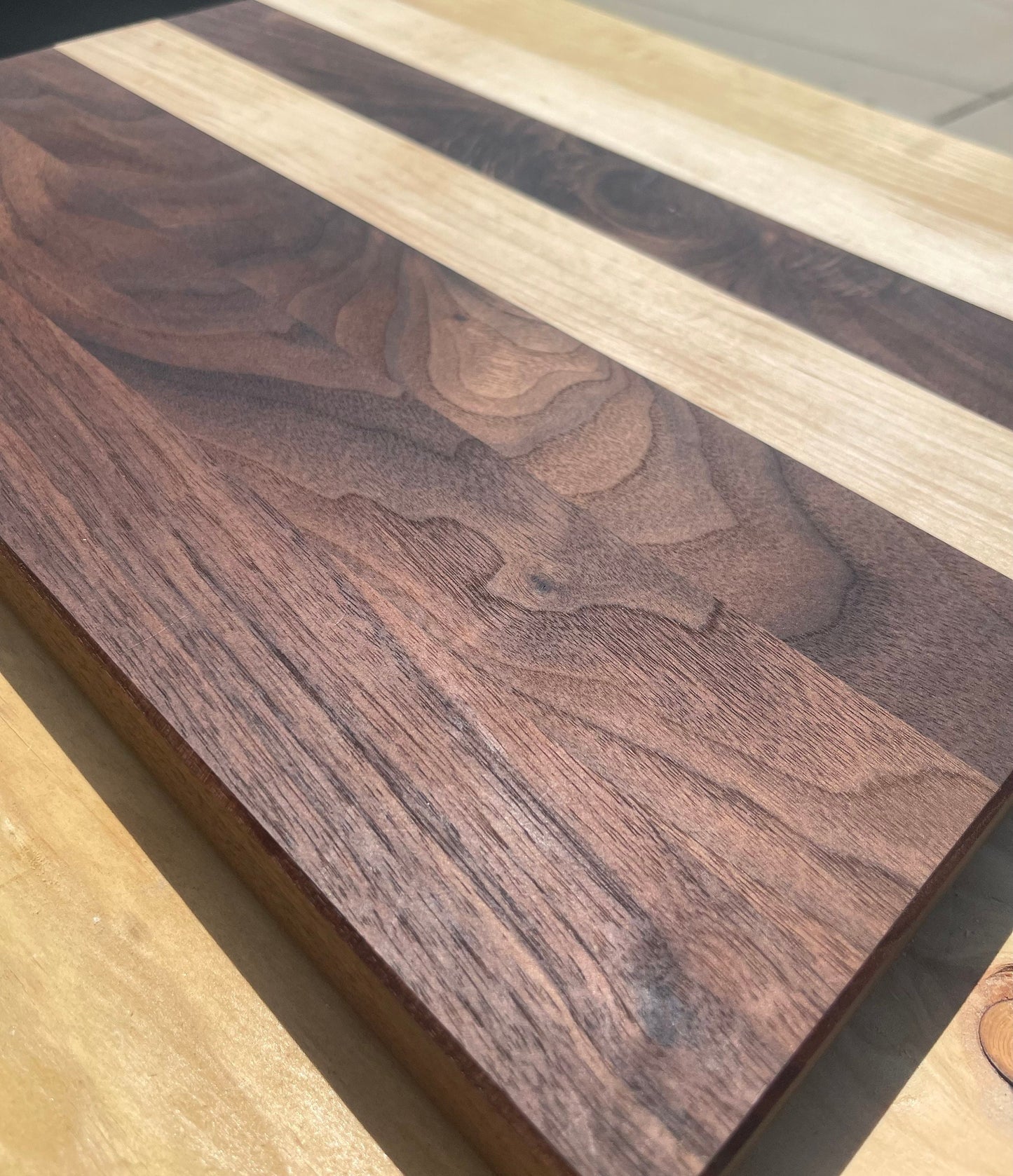 Walnut and Maple cutting board/block/serving tray/charcuterie/hardwood cutting board