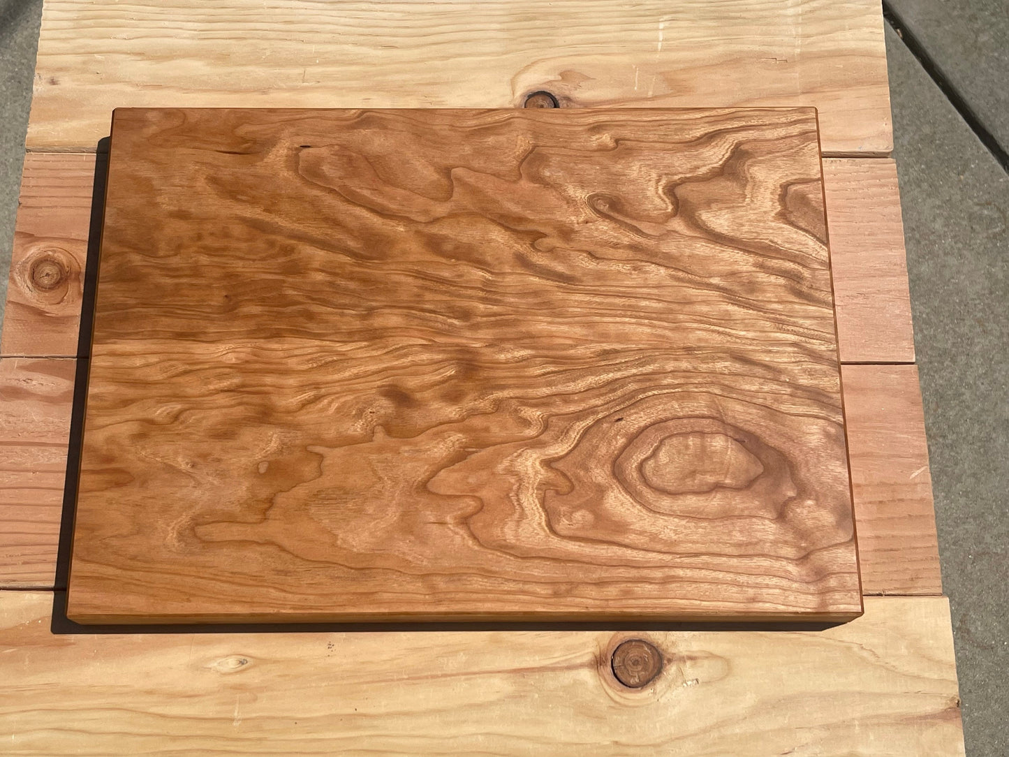 cherry cutting board / cutting board/ engraved tree / custom cutting board/ curly cherry / laser engraved
